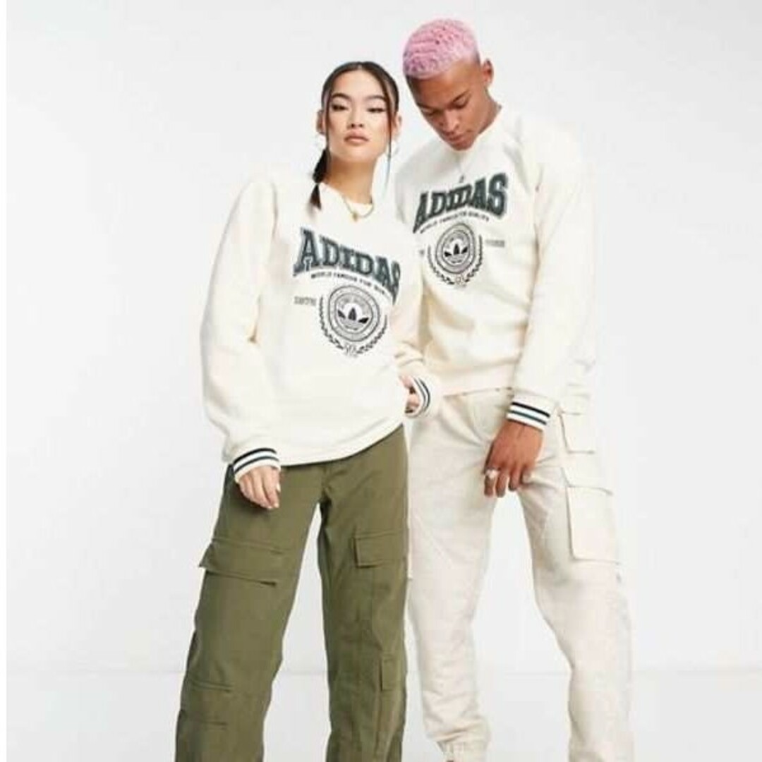 adidas(アディダス)の【美品！ユニセックス】adidas★パーカー★フーディー★スウェット★白★2XL レディースのトップス(パーカー)の商品写真