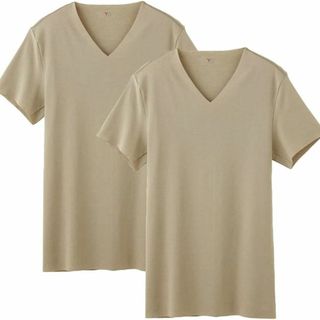 グンゼ(GUNZE)のMINATO様グンゼ インナー VネックTシャツ 2枚 YV1515  ベージュ(Tシャツ/カットソー(半袖/袖なし))