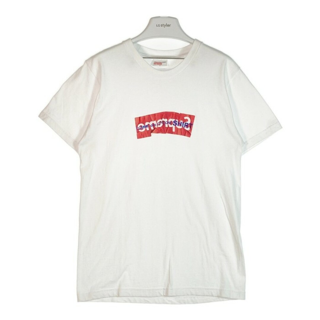 ★シュプリーム×コムデギャルソンシャツ Tシャツ 17SS ホワイト MTシャツ/カットソー(半袖/袖なし)