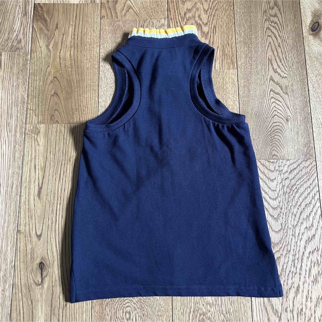 Ralph Lauren(ラルフローレン)の☆美品☆ラルフローレン　キッズ　ノースリーブ　ポロ　ガールズ　紺　黄色白　４T キッズ/ベビー/マタニティのキッズ服女の子用(90cm~)(Tシャツ/カットソー)の商品写真