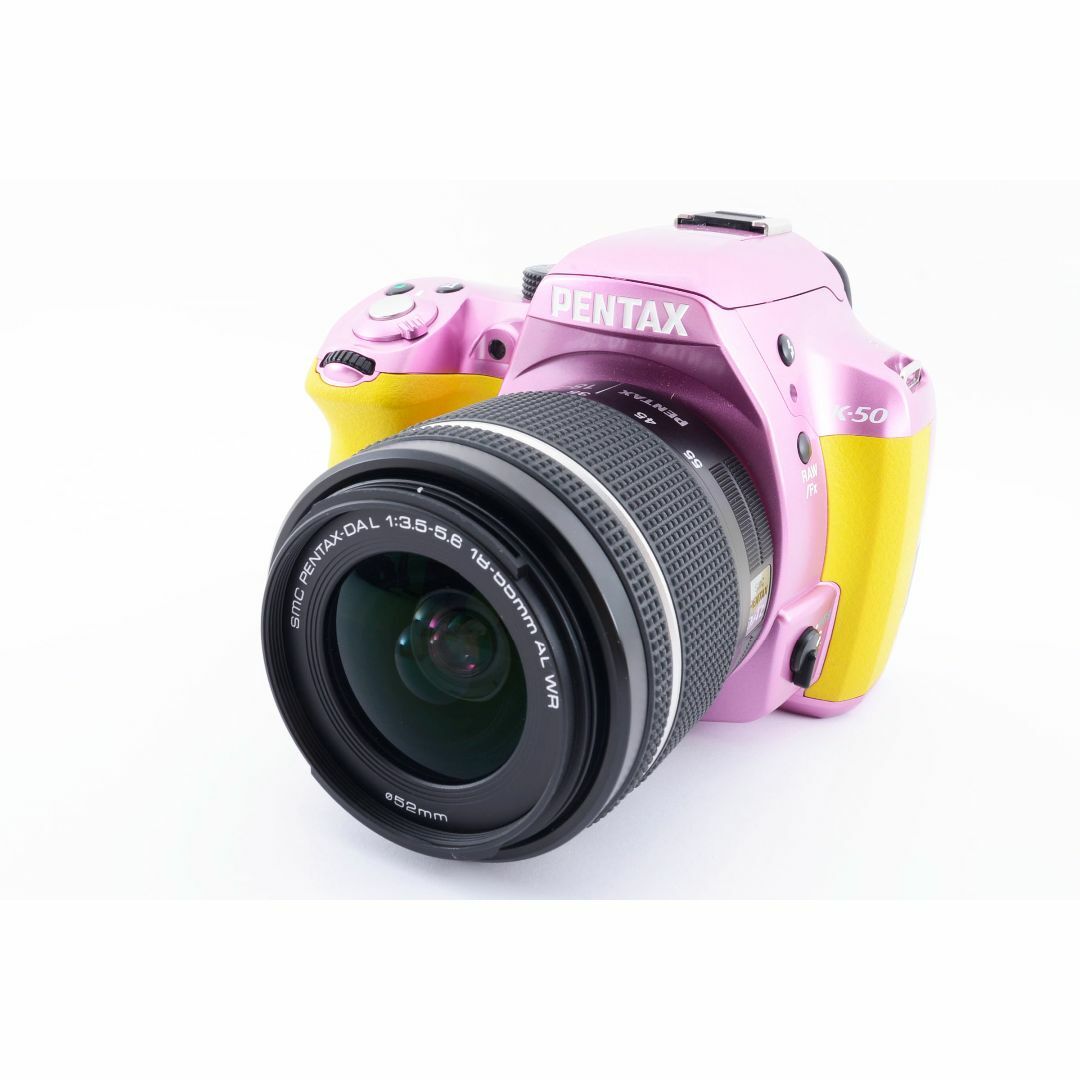 美品】ペンタックス PENTAX K-50+レンズキット イエロー&ピンク-