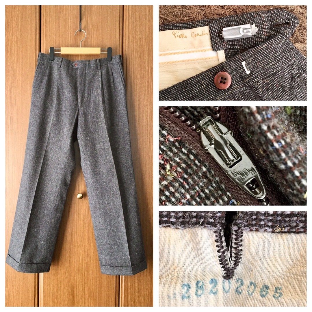 幻品 Vintage pierre cardin 2Tuck ツイードスラックス