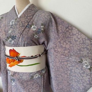 洗える着物　辻が花斜めぽかし単衣小紋　着付け練習リメイク着用可能(着物)