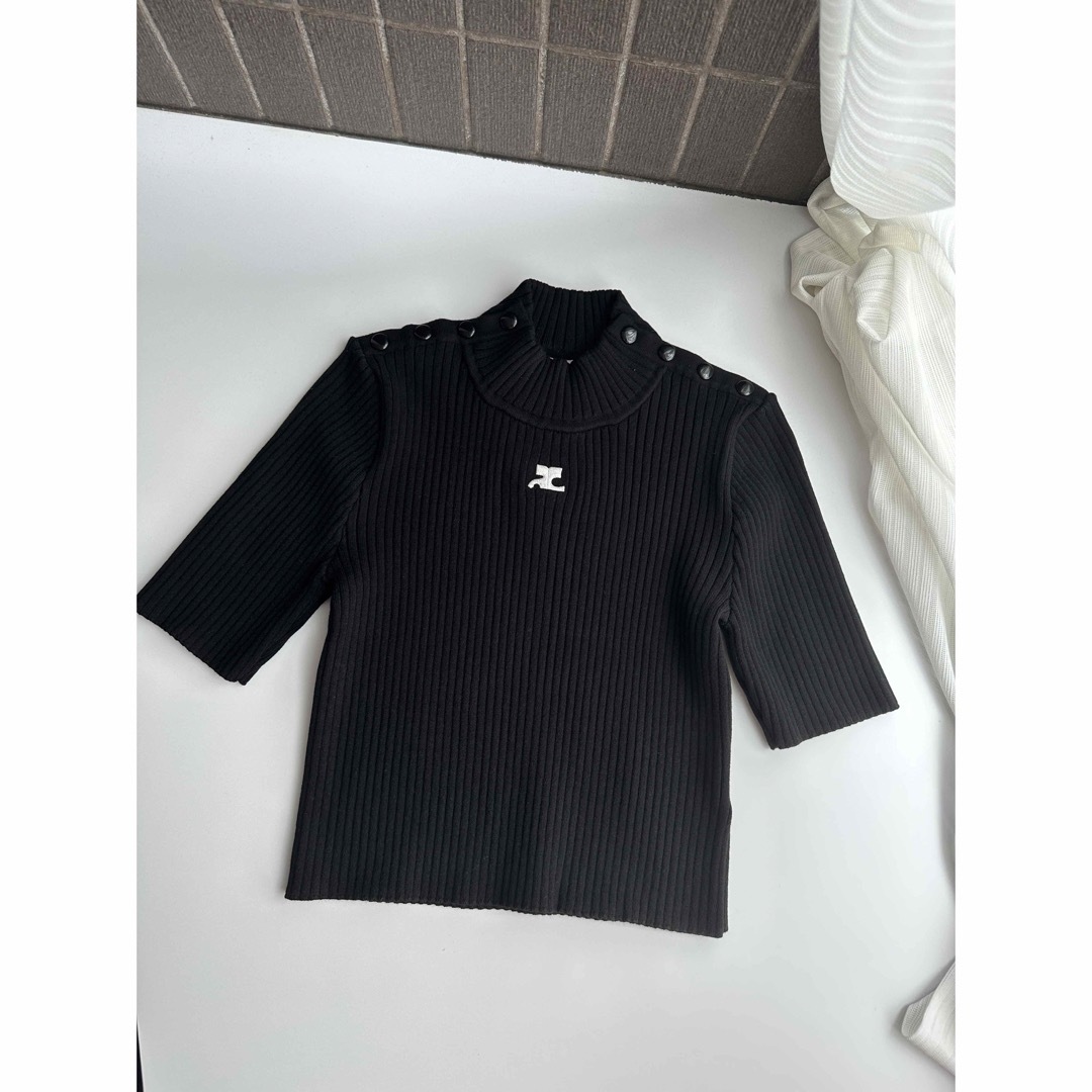 Courreges - 新品未使用 正規品 クレージュ ロゴ 半袖ニット トップス