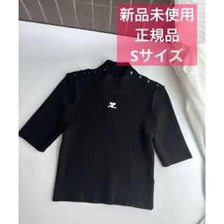 クレージュ(Courreges)の新品未使用 正規品 クレージュ ロゴ 半袖ニット トップス　S(ニット/セーター)