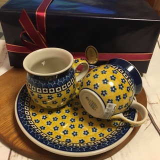ポーリッシュポタリーセラミカ マグカップ＆お皿セットの通販｜ラクマ