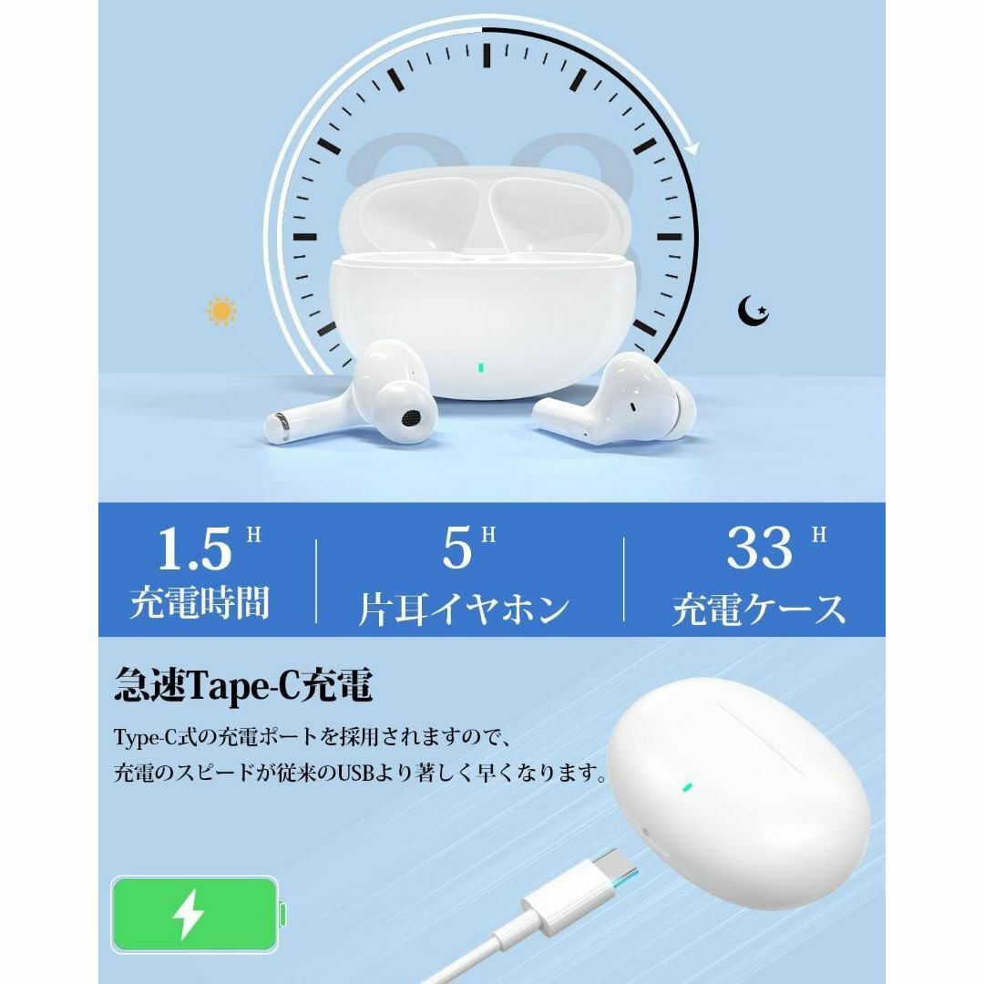 Bluetoothイヤホン IPX7 左右分離型