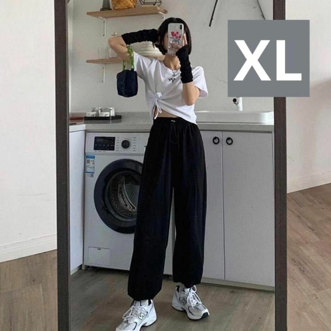 【新品】韓国ジョガーパンツ☆黒 XL レディースのパンツ(カジュアルパンツ)の商品写真