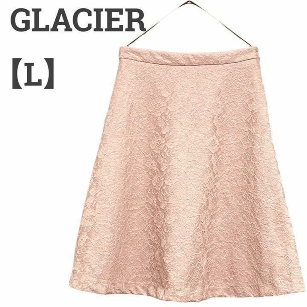 GLACIER(グラシア)のグラシア レディース【L】ミディ丈スカート♡ナイロン100% 花柄♡ピンク レディースのスカート(ひざ丈スカート)の商品写真