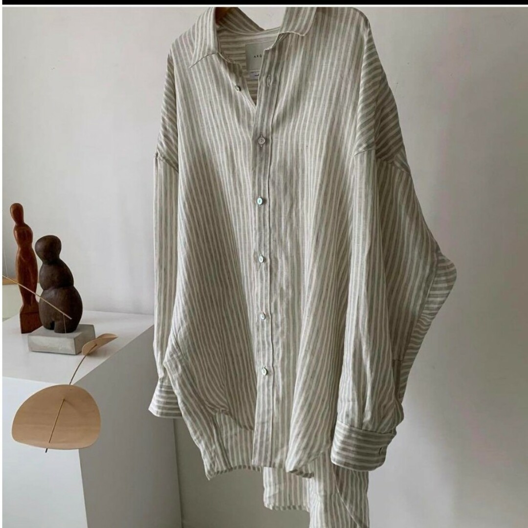 Argue ストライプリネンシャツ linen shirt