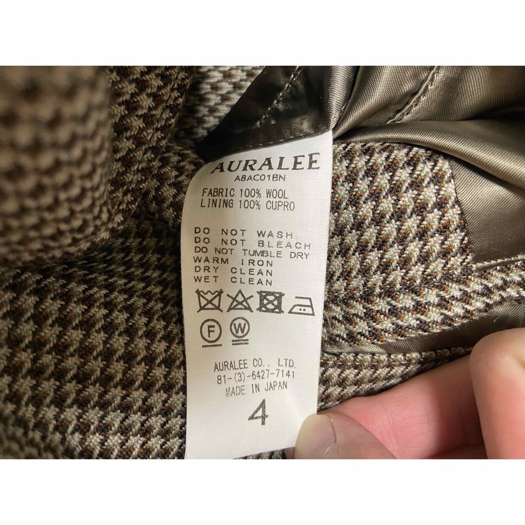 AURALEE 18AW 新品、未使用品　ハウンドトゥースチェックロングコート