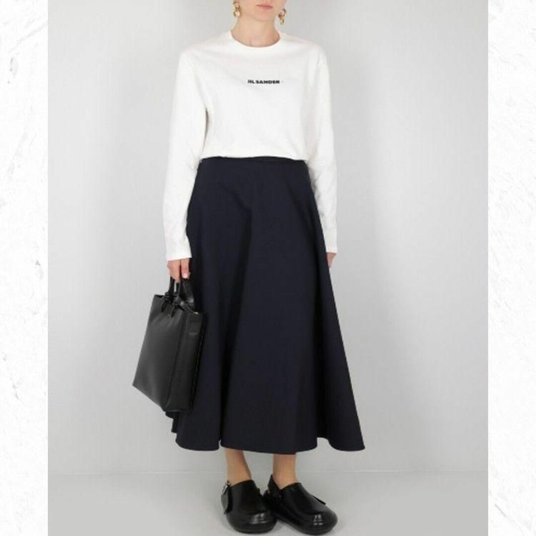 2023FW JIL SANDER コットン ロングスリーブ ロゴ Tシャツ M