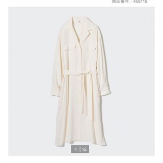 ユニクロ(UNIQLO)のUVカットシャツワンピース（長袖・丈短め・103～114cm）(ロングワンピース/マキシワンピース)