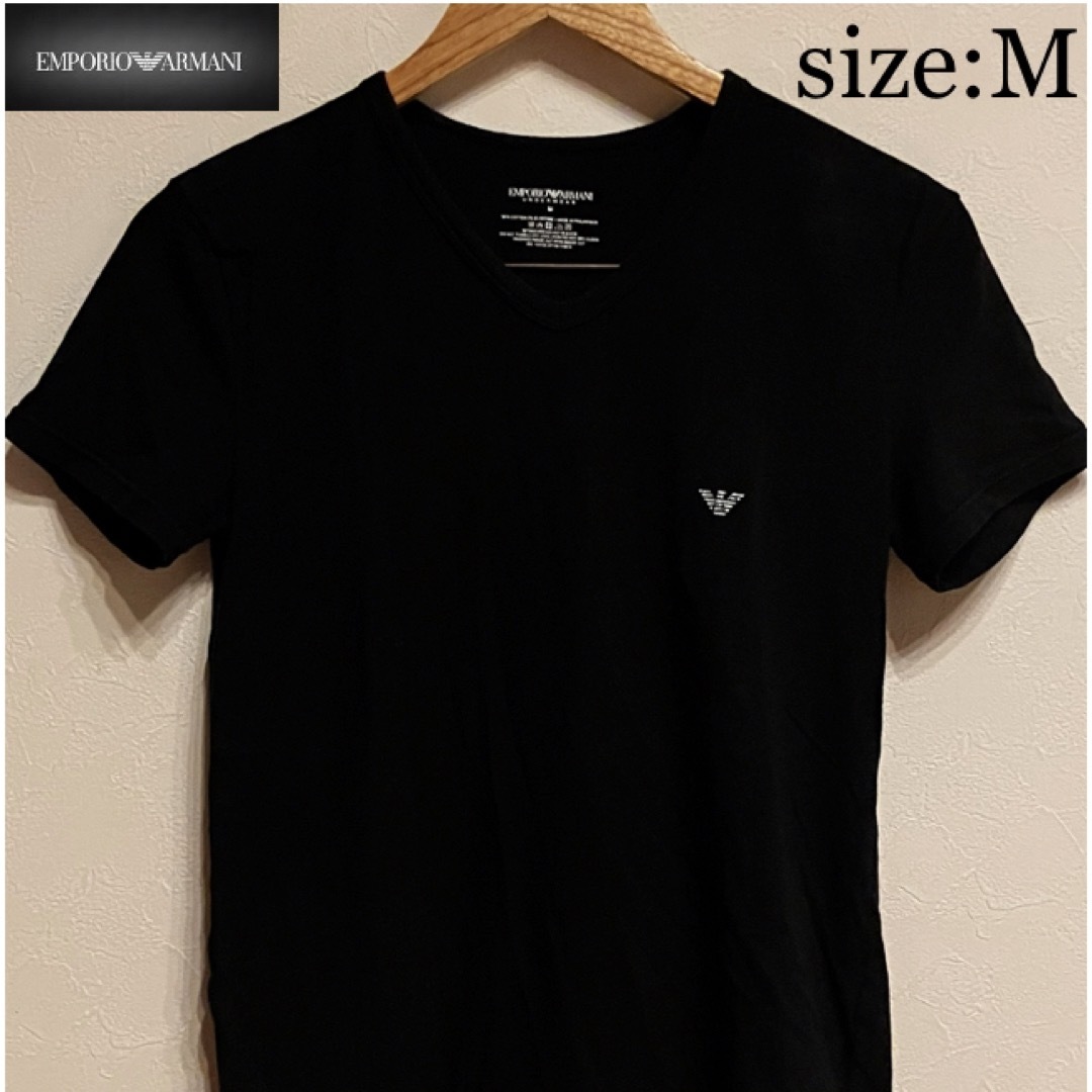 Emporio Armani(エンポリオアルマーニ)の【複数割】エンポリオアルマーニ　EMPORIO ARMANI 黒　Tシャツ　M メンズのトップス(Tシャツ/カットソー(半袖/袖なし))の商品写真