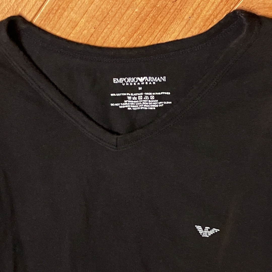 Emporio Armani(エンポリオアルマーニ)の【複数割】エンポリオアルマーニ　EMPORIO ARMANI 黒　Tシャツ　M メンズのトップス(Tシャツ/カットソー(半袖/袖なし))の商品写真