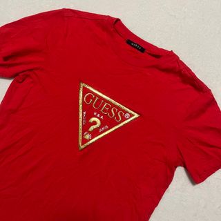 ゲス(GUESS)の【GUESS】ゲス　Tシャツ　デカロゴ◎ USA 人気　ゴールド(Tシャツ/カットソー(半袖/袖なし))