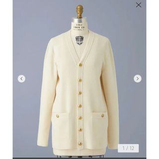7/24迄出品、ブラミンク ウールカシミヤ12GVネックカーディガン