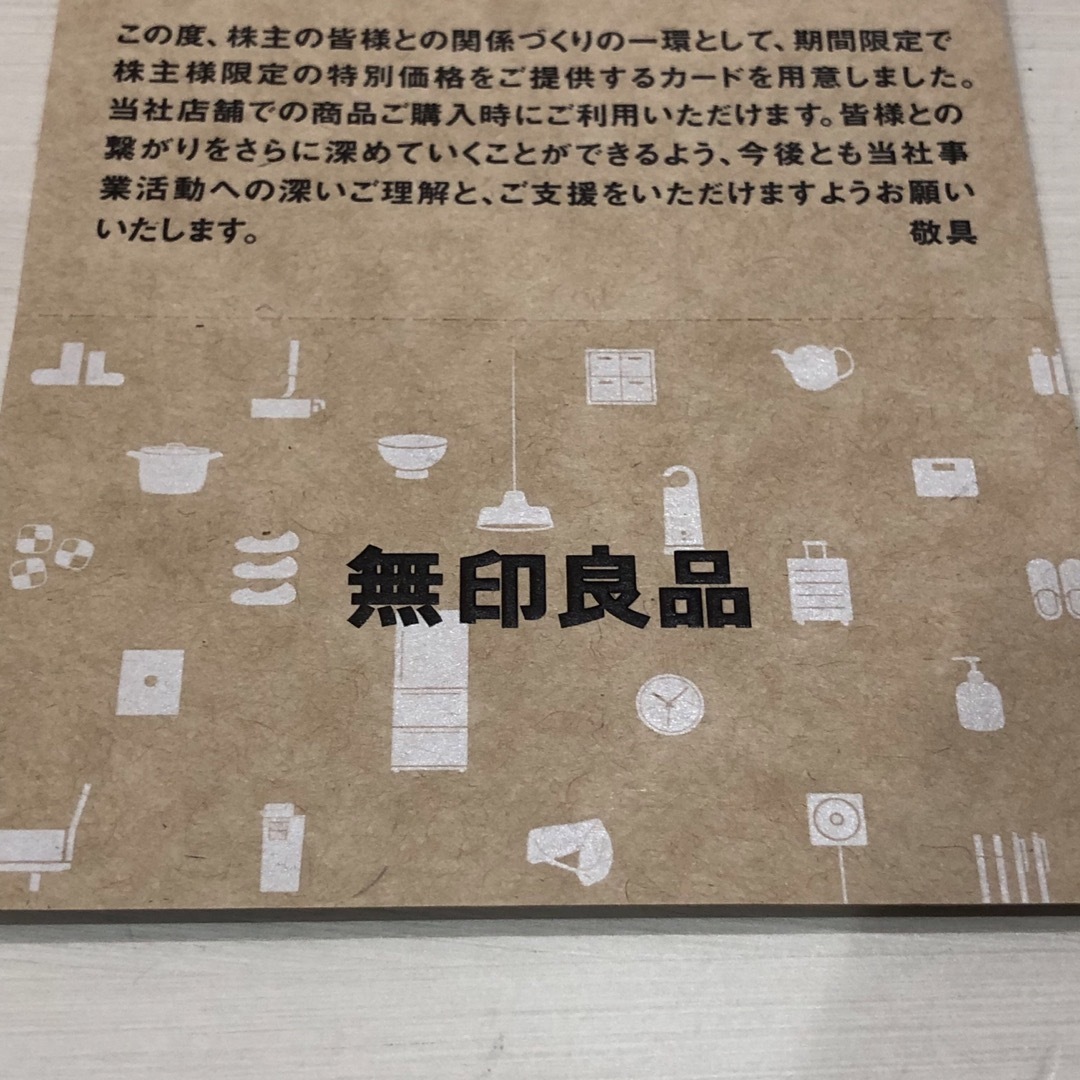 MUJI (無印良品)(ムジルシリョウヒン)の良品計画　株主優待　無印良品　シェアホルダーカード  割引券 割引 チケットの優待券/割引券(ショッピング)の商品写真