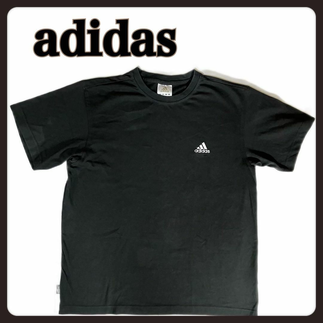 adidas(アディダス)の【美品】adidas CLIMALATE ロゴ Tシャツ 黒 ししゅうTシャツ レディースのトップス(Tシャツ(半袖/袖なし))の商品写真