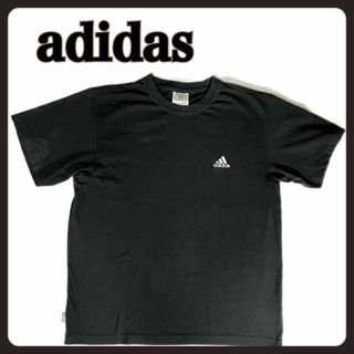 アディダス(adidas)の【美品】adidas CLIMALATE ロゴ Tシャツ 黒 ししゅうTシャツ(Tシャツ(半袖/袖なし))