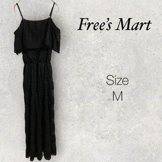 フリーズマート(FREE'S MART)の7a929 free’s martキャミソールオールインワン　黒　花柄刺繍レース(オールインワン)