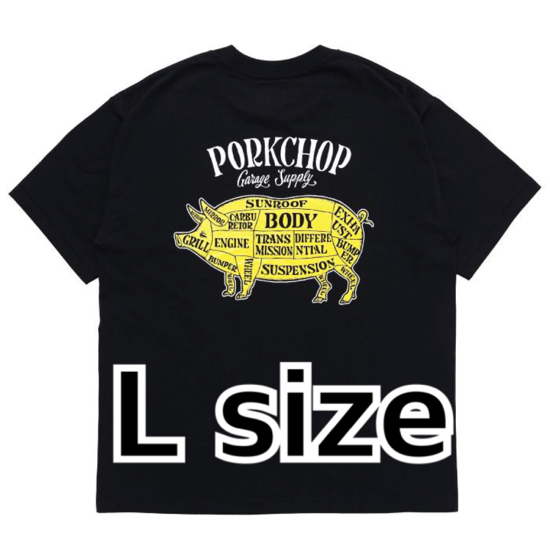 PORKCHOP ポークチョップ　PORK BACK TEE ブラック　Lサイズ