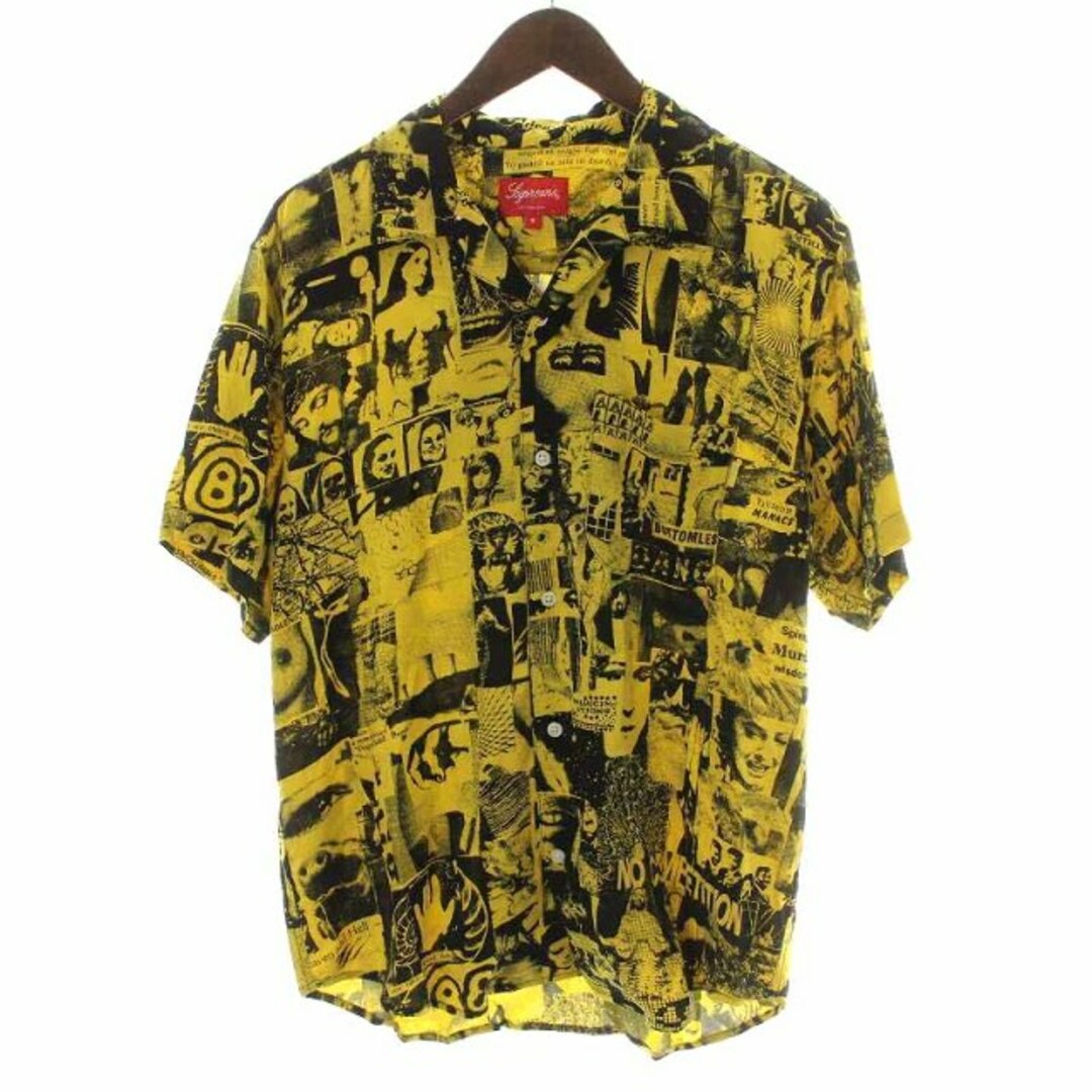 約515cm袖丈SUPREME 18SS Vibrations Rayon Shirt S 黄色