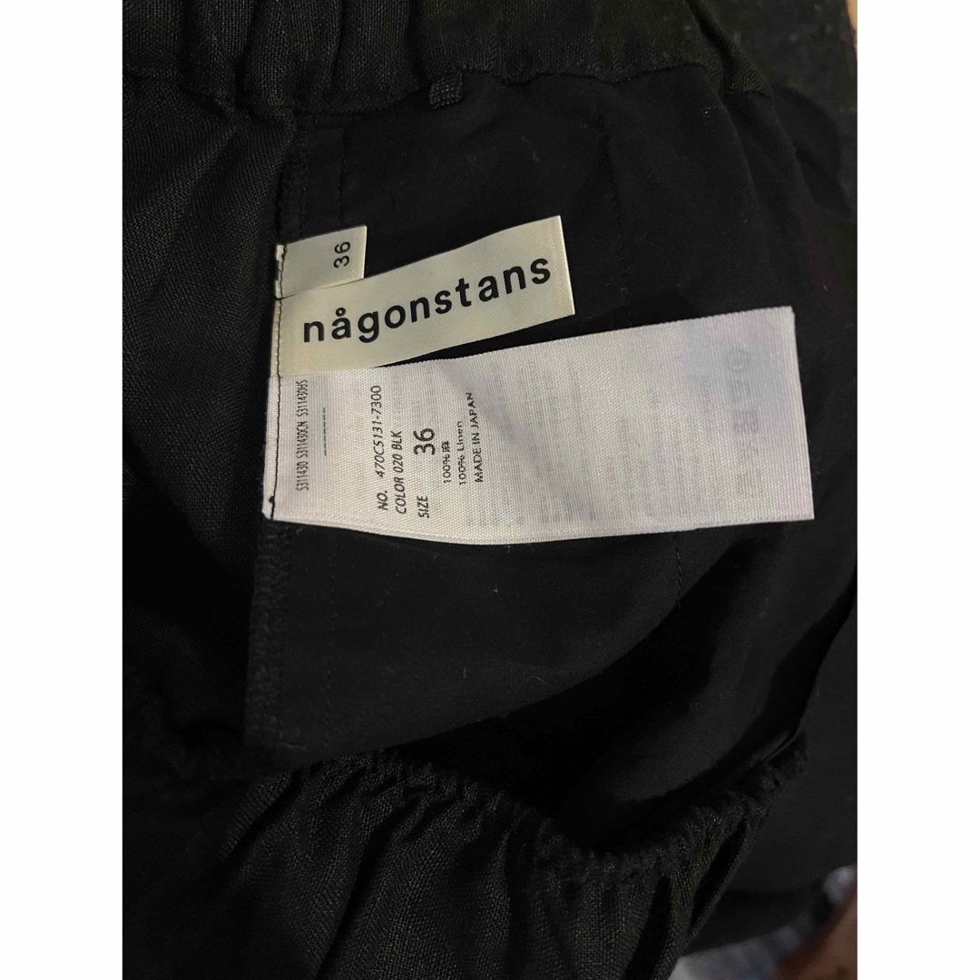 nagonstans - nagonstans フレンチリネンパンツ ブラック36美品の通販