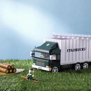 スターバックスコーヒー(Starbucks Coffee)の台湾 スターバックス 23ベアリスタ コンテナ車 ウエハースロール(ミニカー)