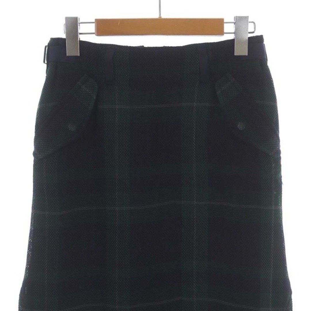 サカイ チェックメッシュスカート ロング アシンメトリー 16-02415