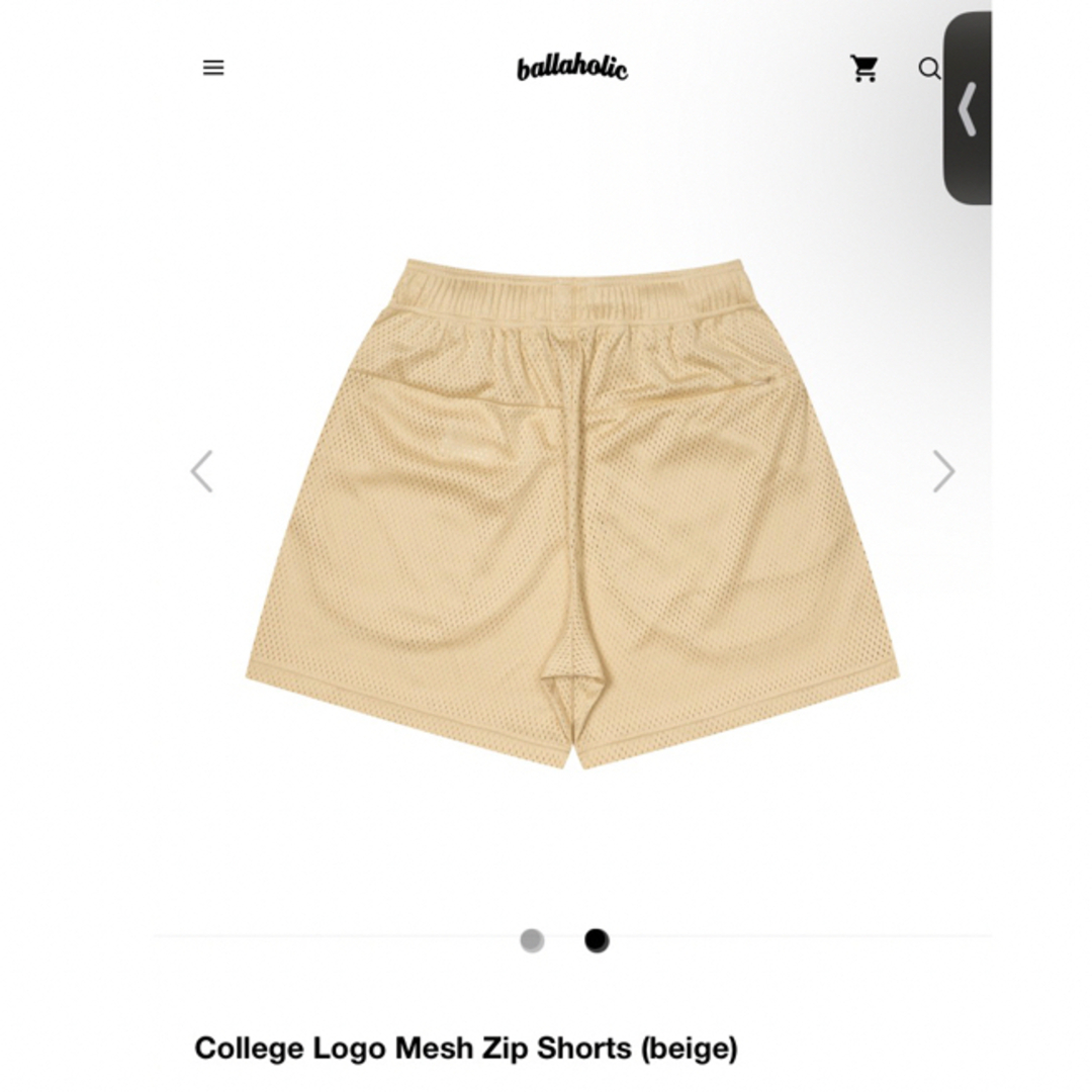 ballaholic - College Logo Mesh Zip Shorts (beige)の通販 by