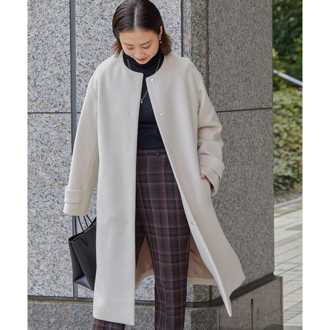 UNITED ARROWS green label relaxing - ショートビーバーノーカラー