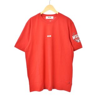 エムエスジイエム(MSGM)のMSGM Tシャツ カットソー 半袖 クルーネック ロゴ プリント S レッド(Tシャツ/カットソー(半袖/袖なし))