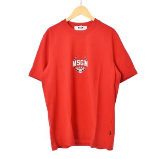 エムエスジイエム(MSGM)のMSGM Tシャツ カットソー 半袖 クルーネック ロゴ プリント XS レッド(Tシャツ/カットソー(半袖/袖なし))