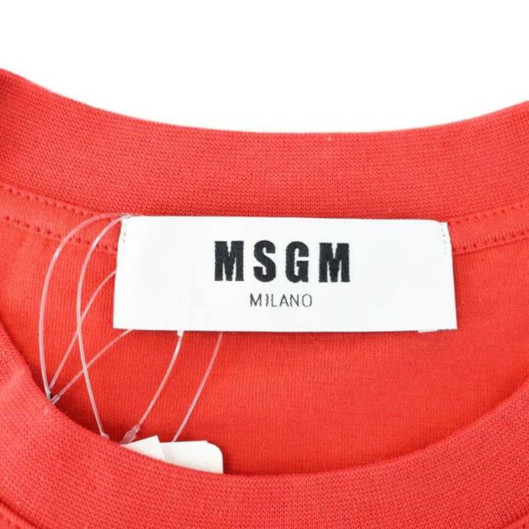 MSGM Tシャツ カットソー 半袖 クルーネック ロゴ プリント S レッド