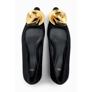 ZARA - 値下げ!!美品☆ZARAスエードフラットパンプス37(24cm)の通販
