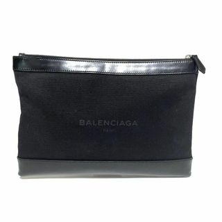 バレンシアガ(Balenciaga)のバレンシアガ 373834 ネイビークリップM クラッチバッグ ロゴ レザー(セカンドバッグ/クラッチバッグ)