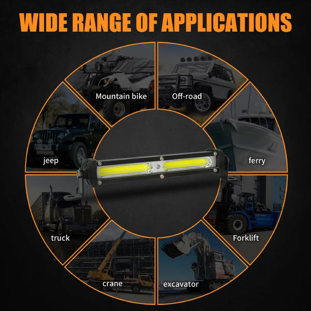 COB LEDライトバー 作業灯 ワークライト フォグランプ バックランプ 自動車/バイクの自動車(汎用パーツ)の商品写真