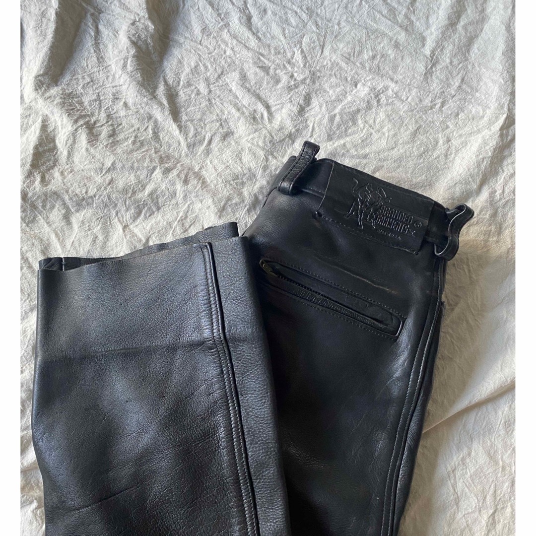 vintage leather pants 80s レザーパンツ　ブルレザー メンズのパンツ(その他)の商品写真