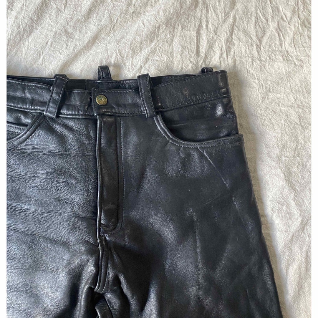 vintage leather pants 80s レザーパンツ　ブルレザー メンズのパンツ(その他)の商品写真