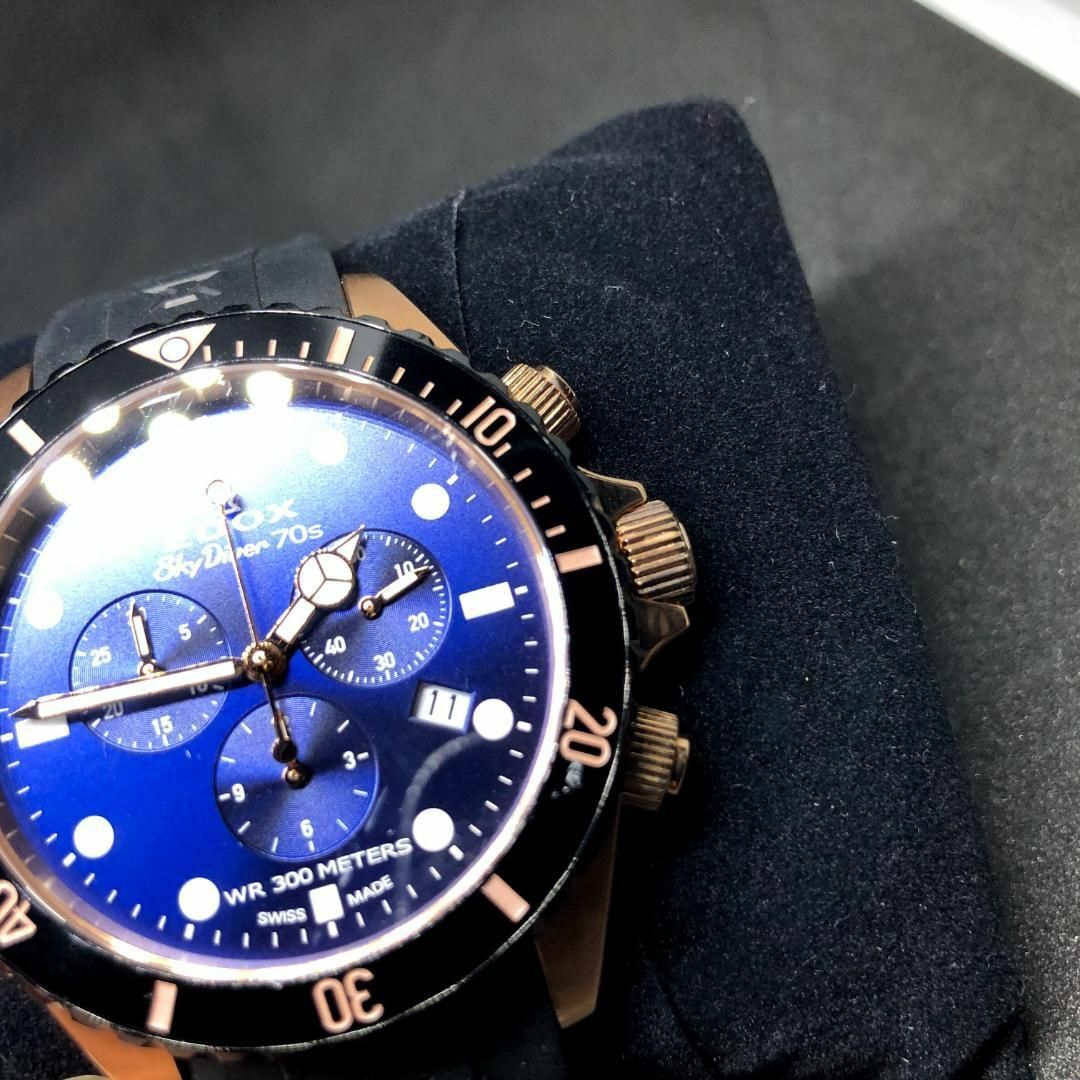 EDOX(エドックス)のEDOX エドックス スイス Sky Driver 70s 腕時計 クロノグラフ メンズの時計(腕時計(アナログ))の商品写真