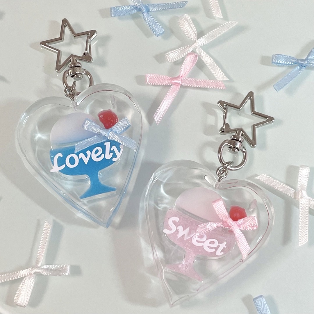 メロンソーダ キーホルダー レジン ハンドメイド ハートシェイカー オーダー | フリマアプリ ラクマ