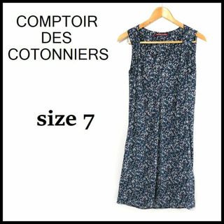 コントワーデコトニエ(Comptoir des cotonniers)のコントワーデコトニエ 膝丈ワンピース ノースリ 総柄 ワンピース Sサイズ(ひざ丈ワンピース)