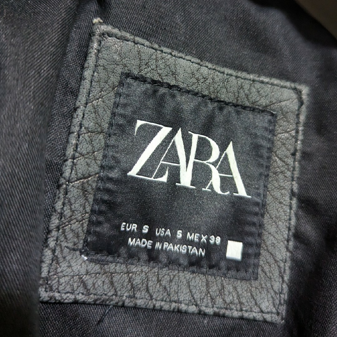 新品ZARAヴィンテージ加工レザーライダースジャケット