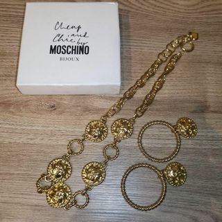 【美品】MOSCHINO モスキーノ ネックレス＆イヤリング セット ゴールド