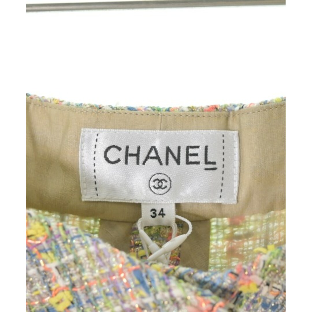 CHANEL(シャネル)のCHANEL クロップドパンツ 34(XXS位) ピンクx黄x青等(総柄) 【古着】【中古】 レディースのパンツ(クロップドパンツ)の商品写真