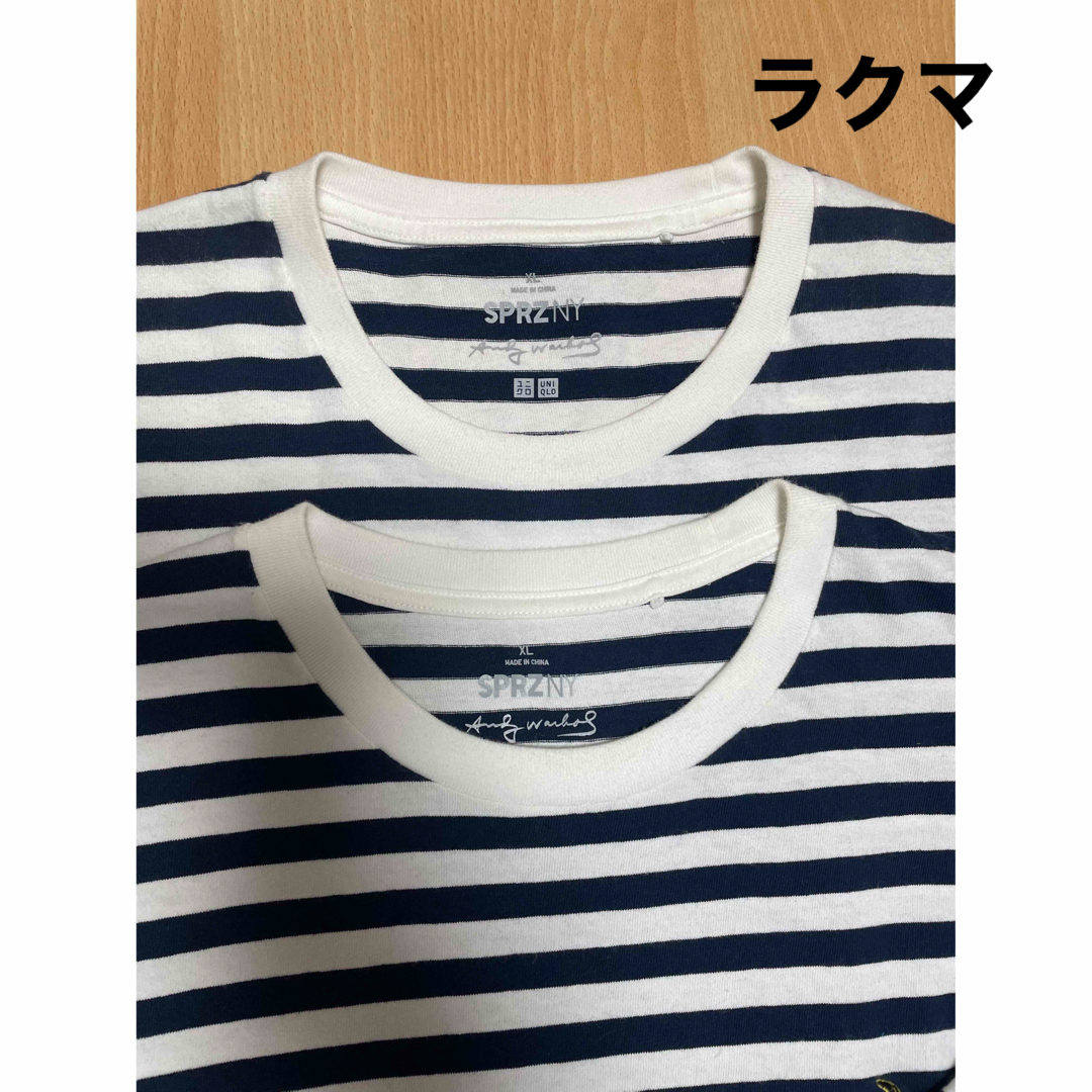 UNIQLO - XL☆アンディーウォーホル☆バナナ刺繍☆ボーダー半袖Tシャツ ...