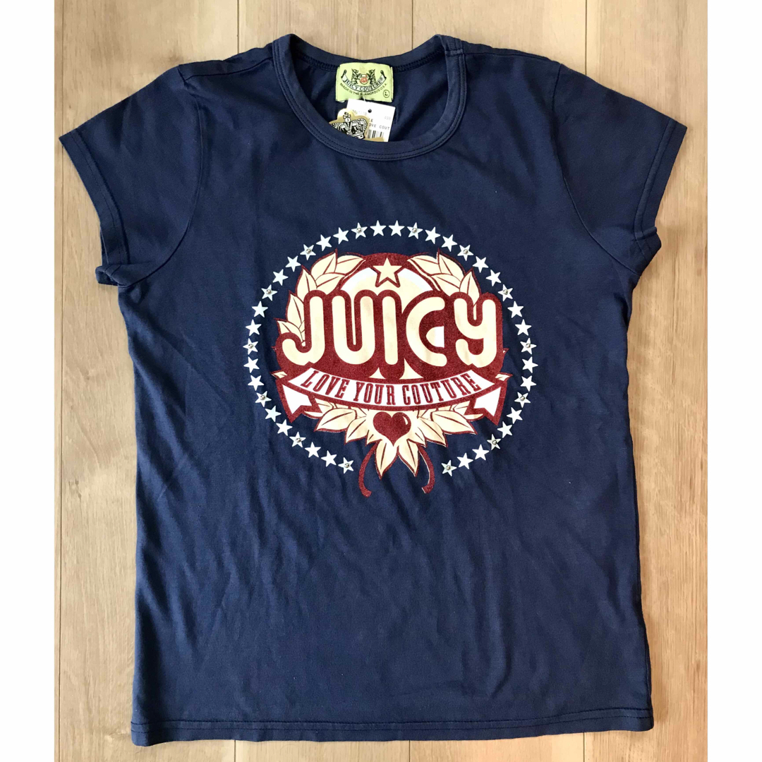 Juicy Couture(ジューシークチュール)のJUICY COUTURE ジューシークチュール　ロゴ&スタッズ半袖カットソー紺 レディースのトップス(Tシャツ(半袖/袖なし))の商品写真