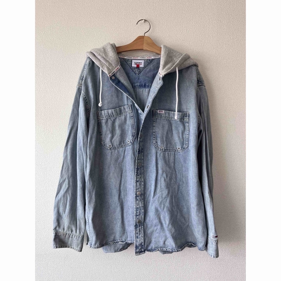 TOMMY JEANS - tommyjeans フーデッドデニムオーバーシャツ完売品 XLの