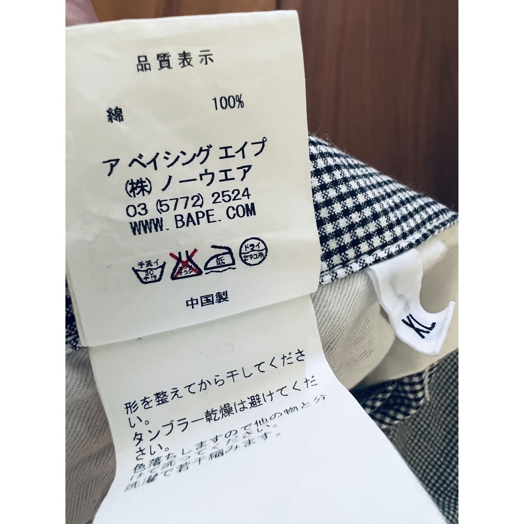 A BATHING APE ネイビーチェック ショートパンツ XLサイズ